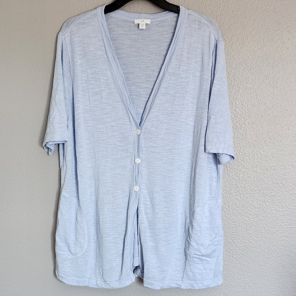 J. Jill Knit Linen Cardigan Shirt/ Size  XL/PETITE